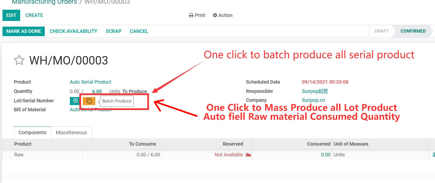 Mrp Auto Serial Batch done.Auto Lot Batch with Customize