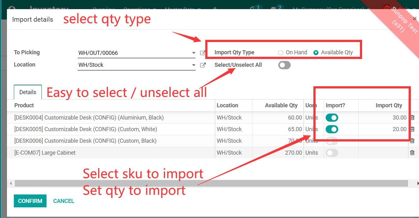Stock Picking Import from Inventory