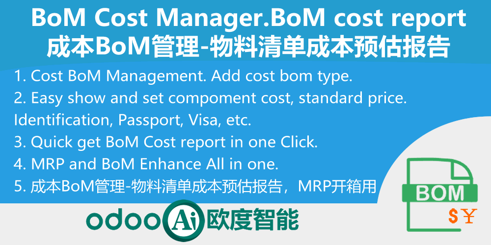生产成本BoM管理-物料清单成本预估报告-BoM Cost Manager.BoM cost report